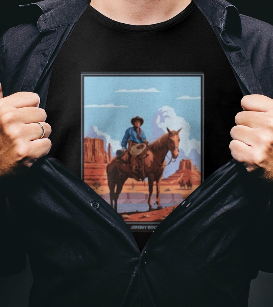 Dog Jeremy Booth USA 2020 Cowboy And Horse Desert Scene T-Shirt