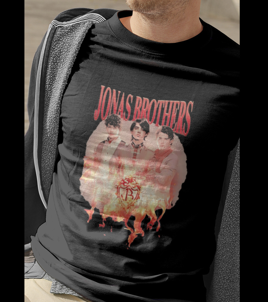 Jonas Brothers Fire Flame Trio Band Photography T-Shirt