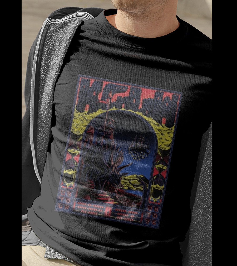 King Gizzard And The Lizard Wizard US Tour 2026 Dinosaur Knight Fantasy Bueno Vista Queens August T-Shirt