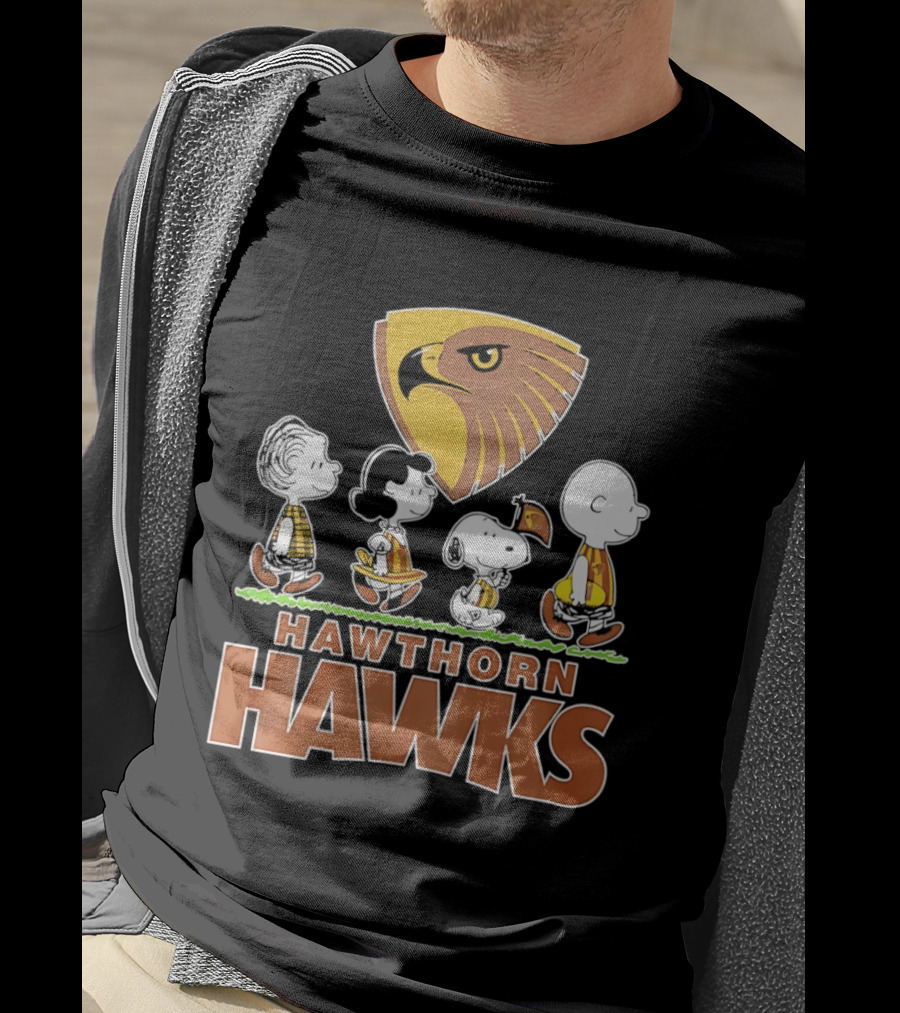 Peanuts Characters Featuring Hawthorn Hawks T-Shirt