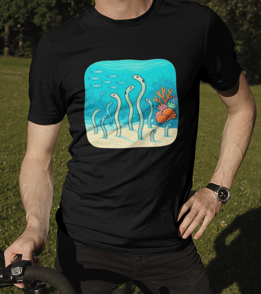 Garden Eels Reef Hawaii With Colorful Coral And Tropical Fish T-Shirt