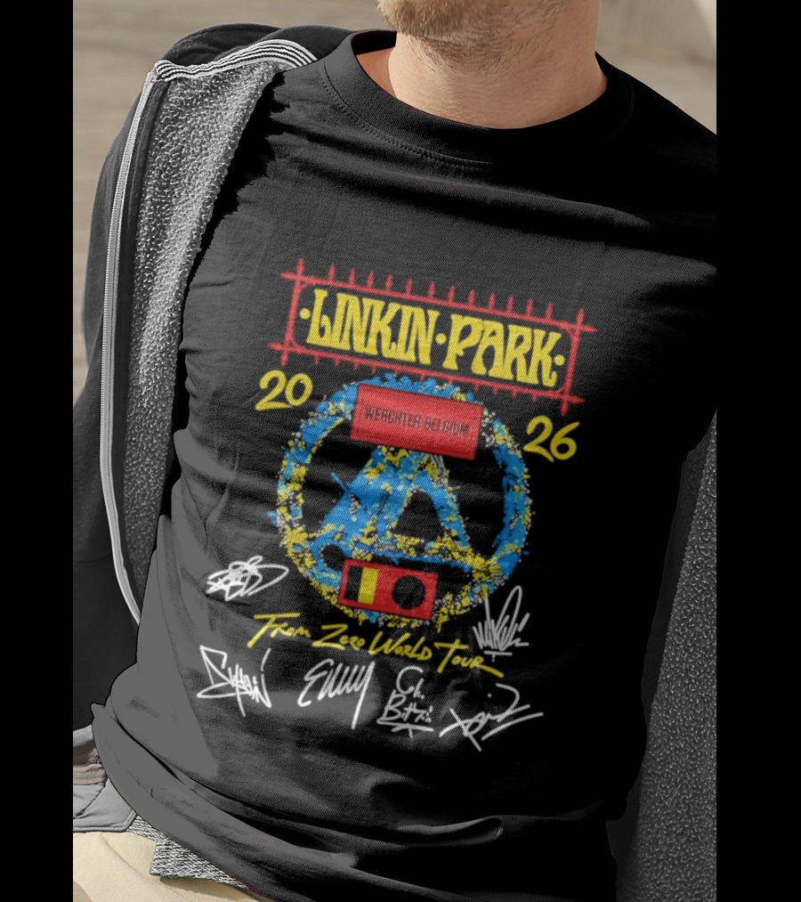 Linkin Park From Zero World Tour Werchter Belgium 2026 Signatures T-Shirt