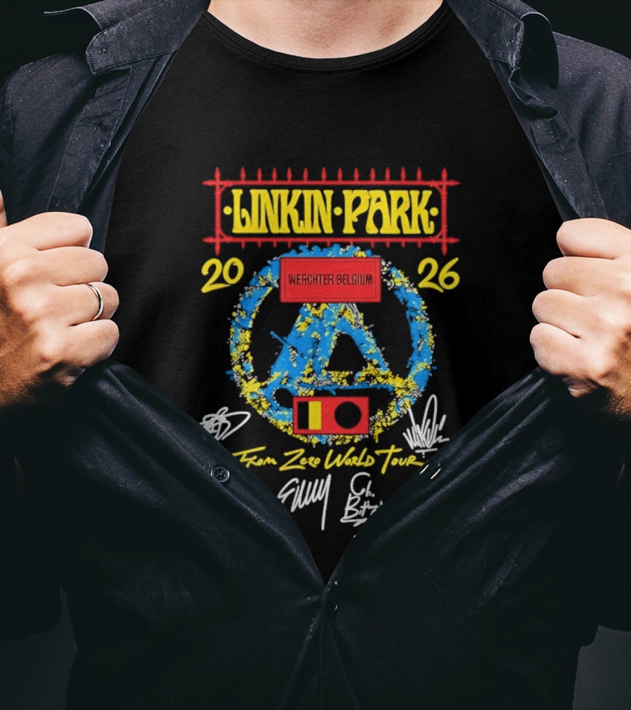 Linkin Park From Zero World Tour Werchter Belgium 2026 Signatures T-Shirt