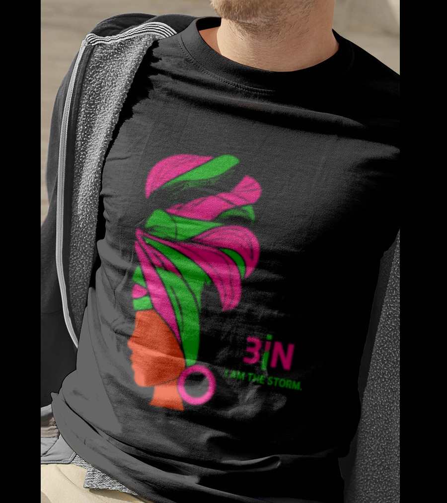 3In I Am The Storm Black Woman Headwrap Lashing Enerol T-Shirt