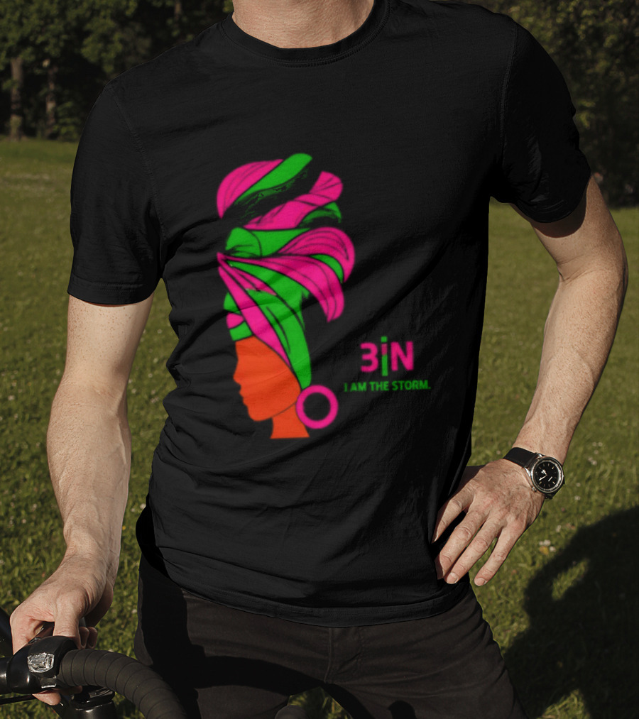 3In I Am The Storm Black Woman Headwrap Lashing Enerol T-Shirt