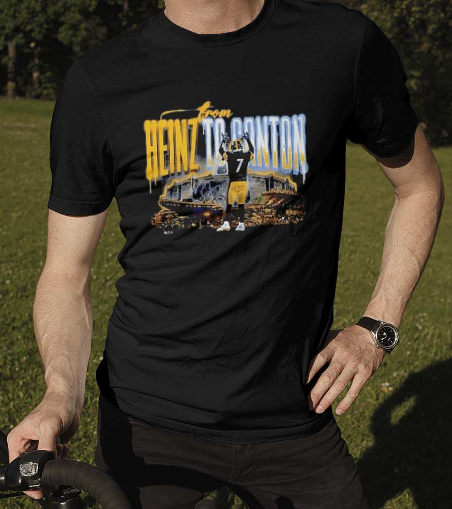 Ben Roethlisberger From Heinz To Canton Pittsburgh Steelers Journey #7 T-Shirt