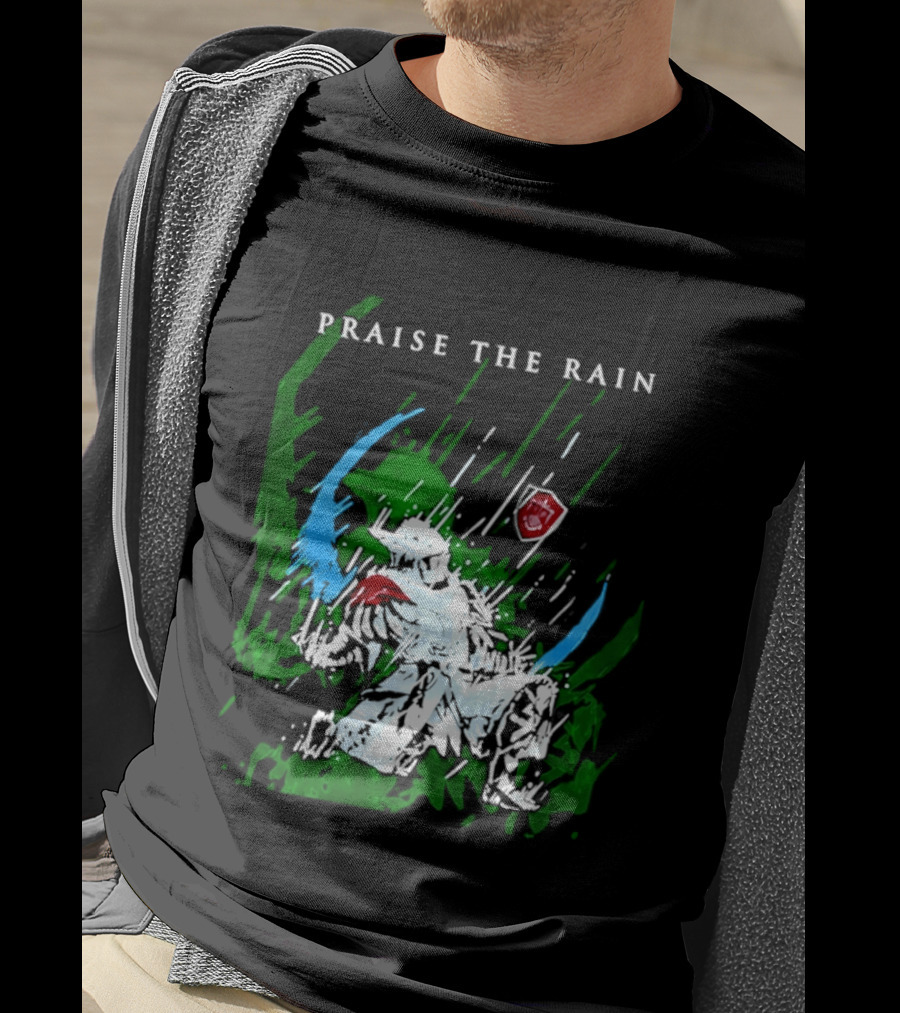 Praise The Rain Warrior Energetic Green And Blue Splash T-Shirt