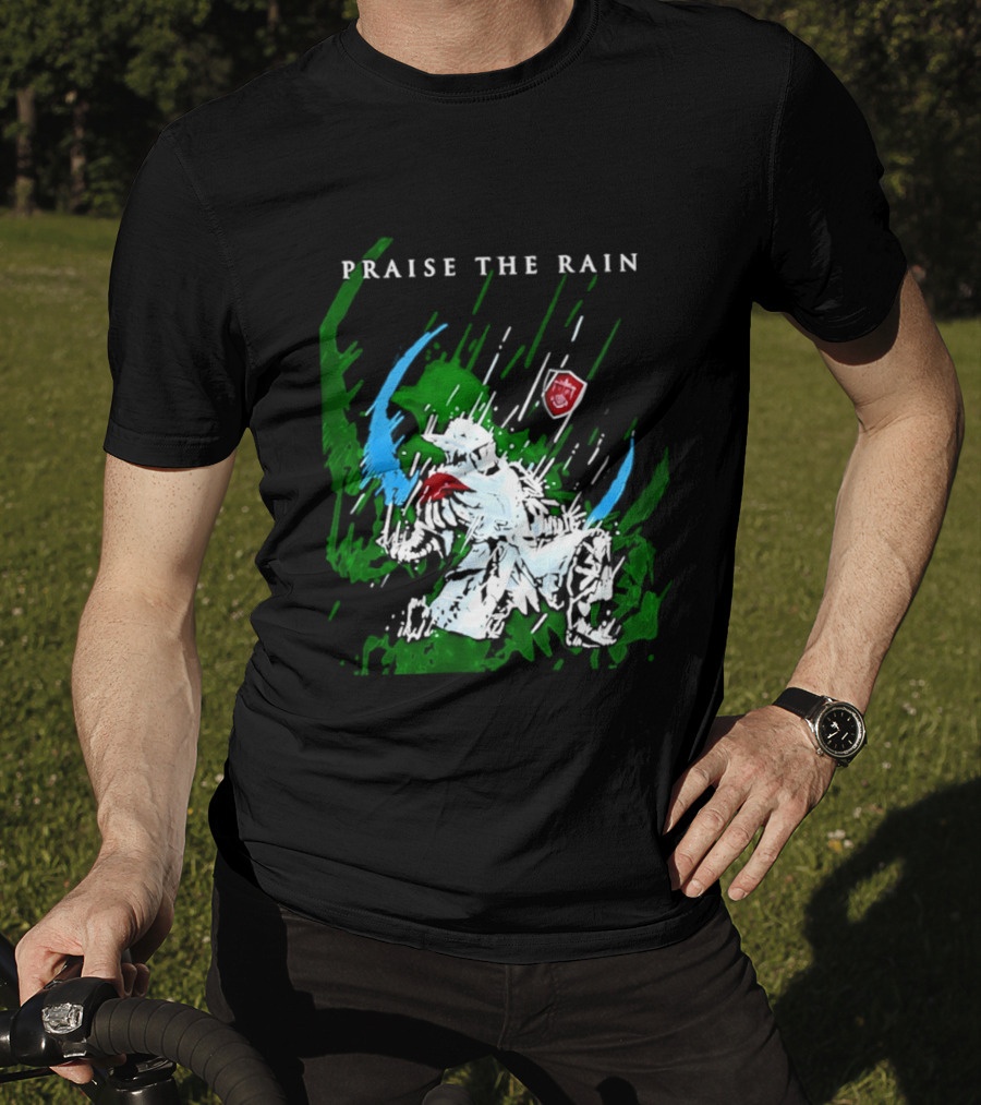 Praise The Rain Warrior Energetic Green And Blue Splash T-Shirt