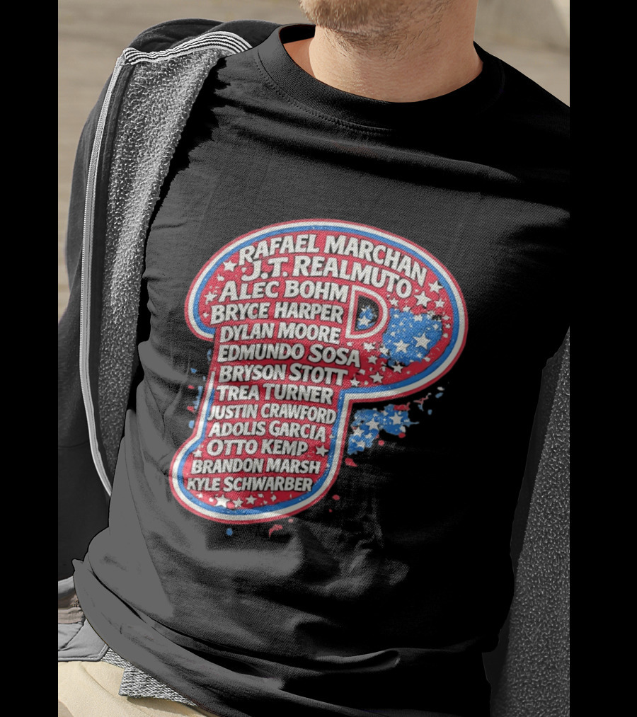 Rafael Marchan JT Realmuto Alec Bohm Bryce Harper Philadelphia Phillies T-Shirt