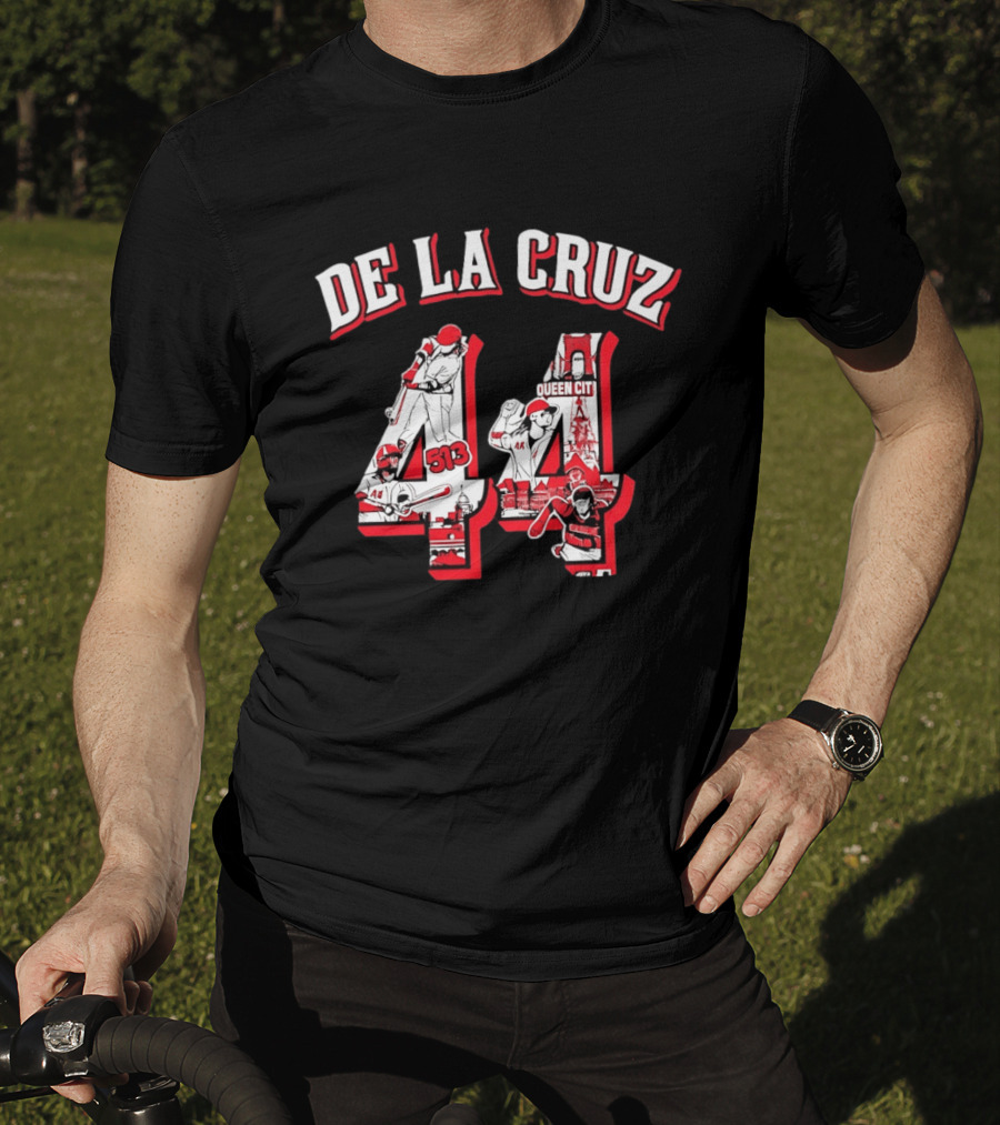 De La Cruz 44 Queen City 513 Cincinnati Reds MLB T-Shirt
