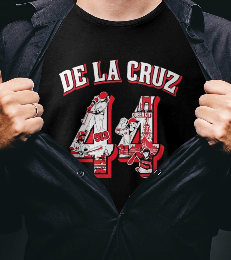 De La Cruz 44 Queen City 513 Cincinnati Reds MLB T-Shirt