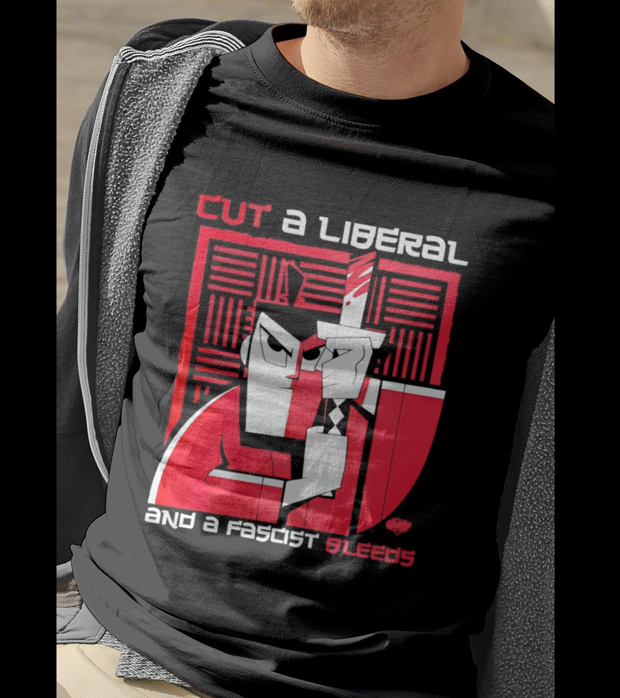 Samurai Jack Cut A Liberal And A Fascist Bleeds Political Art Image T-Shirt
