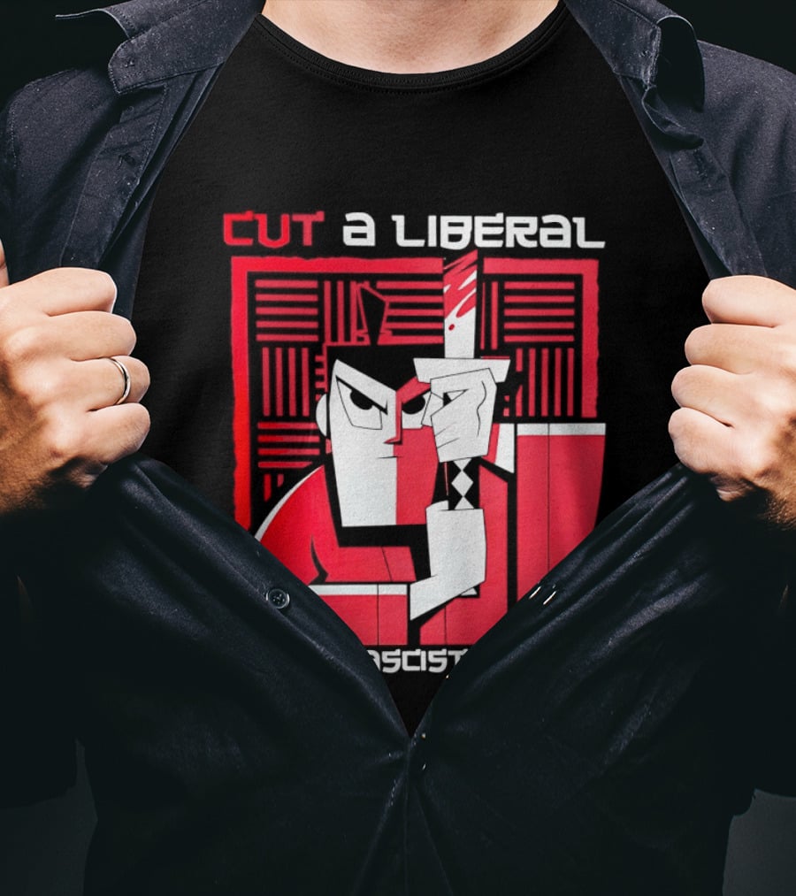 Samurai Jack Cut A Liberal And A Fascist Bleeds Political Art Image T-Shirt