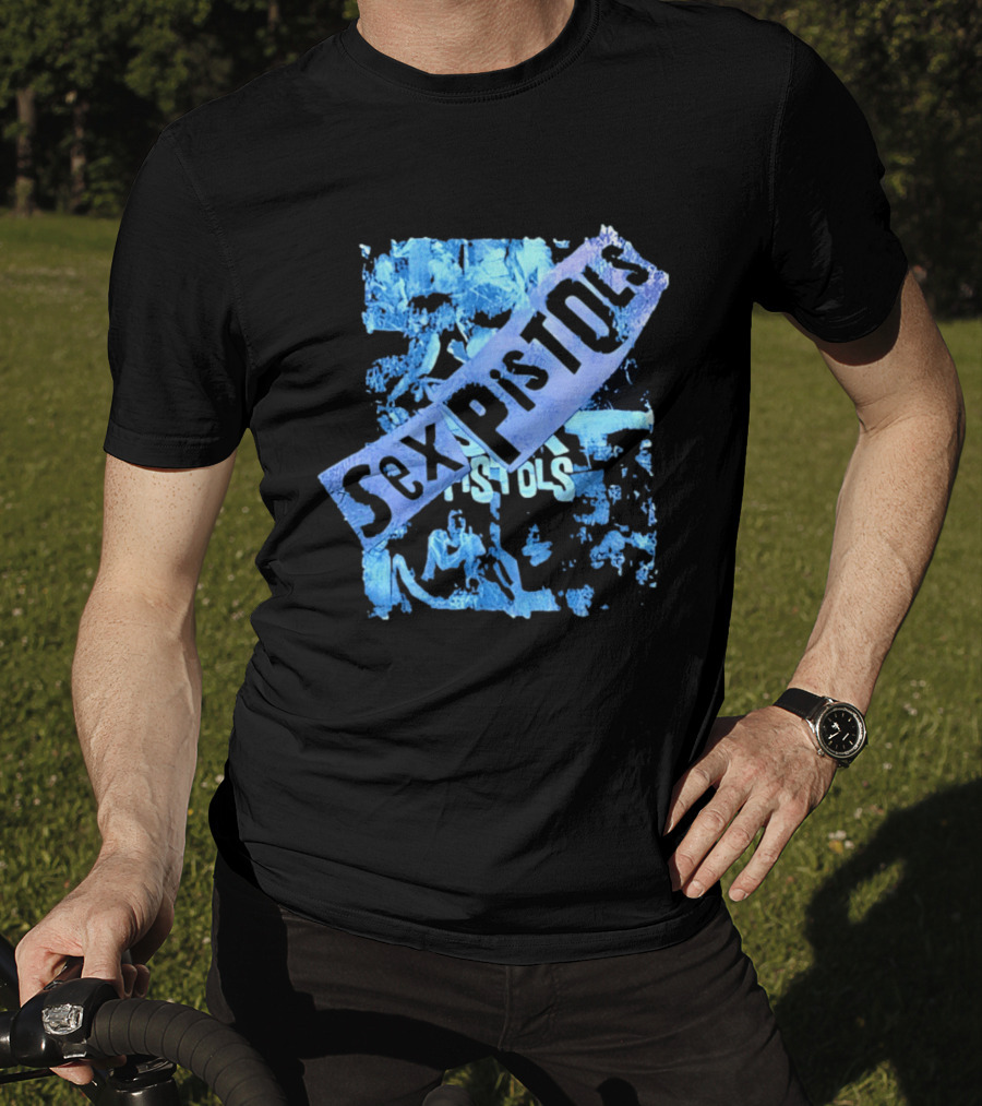 Sex Pistols Distressed Blue Photo Collage T-Shirt