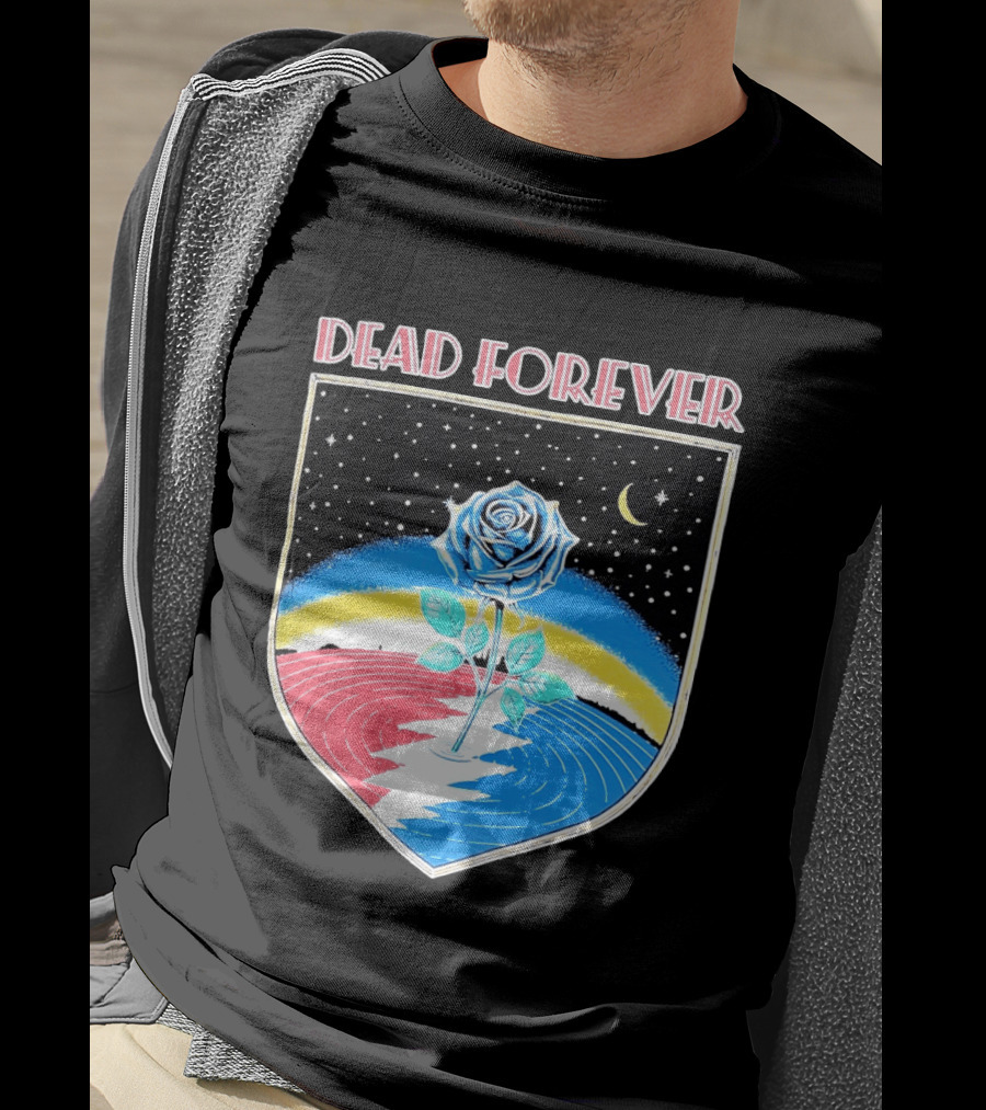 Grateful Dead Forever Rose Skull Rainbow Night Sky Moon Dead60 T-Shirt
