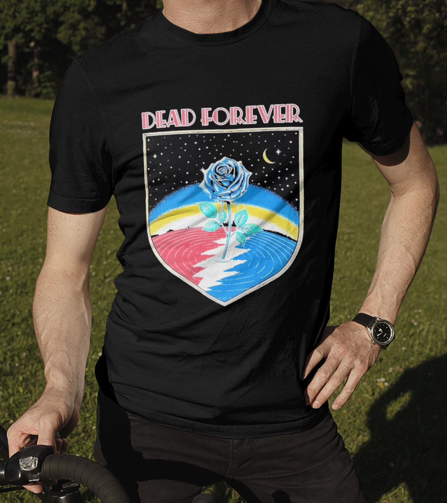 Grateful Dead Forever Rose Skull Rainbow Night Sky Moon Dead60 T-Shirt
