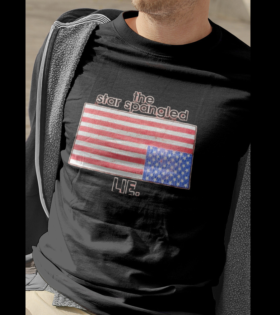 The Star Spangled Lie Upside Down American Flag T-Shirt