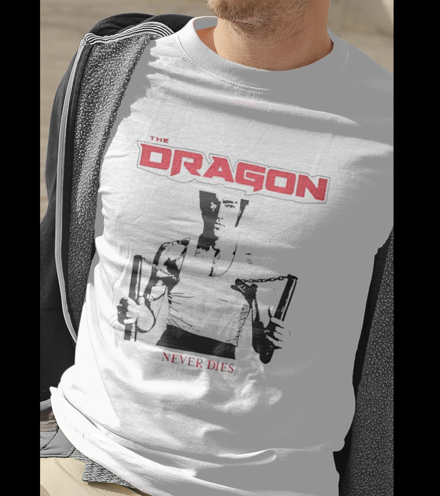 The Dragon Never Dies Bruce Lee Nunchaku T-Shirt