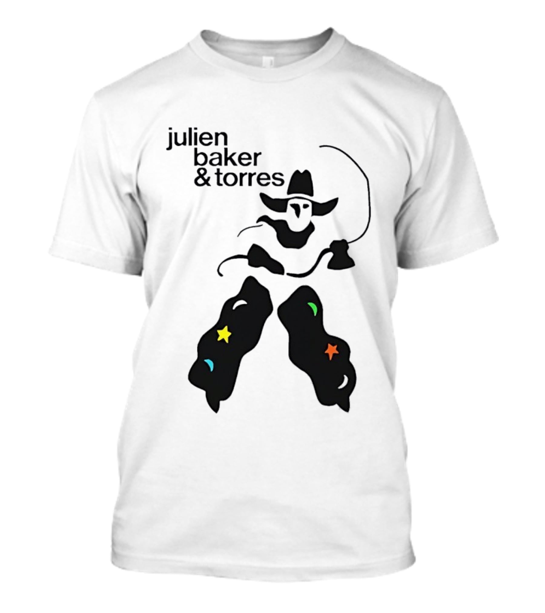 Julien Baker And Torres Cowboy Figure With Colorful Star Accents T-Shirt