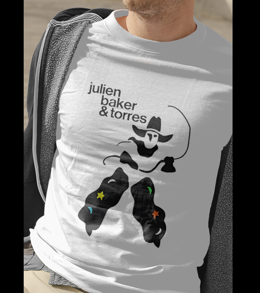 Julien Baker And Torres Cowboy Figure With Colorful Star Accents T-Shirt