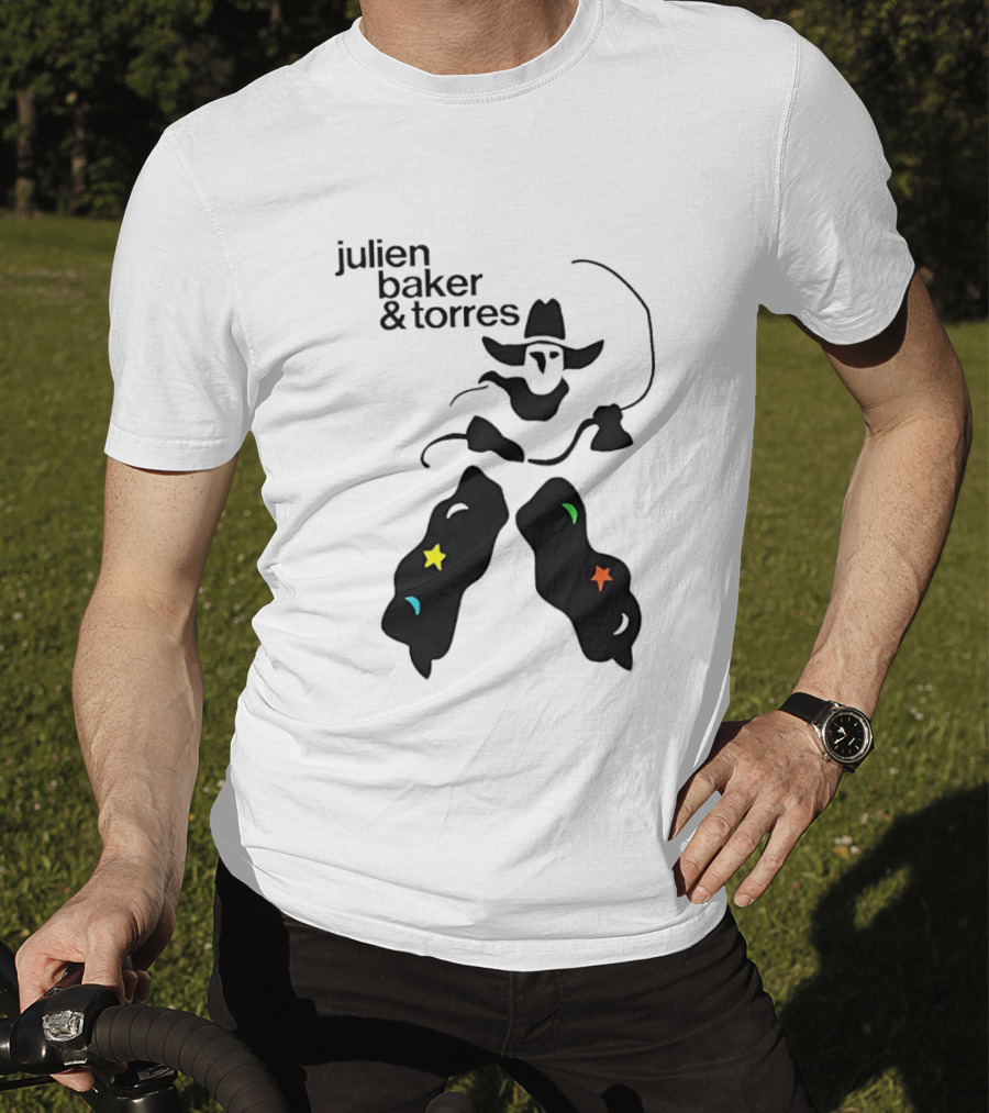 Julien Baker And Torres Cowboy Figure With Colorful Star Accents T-Shirt
