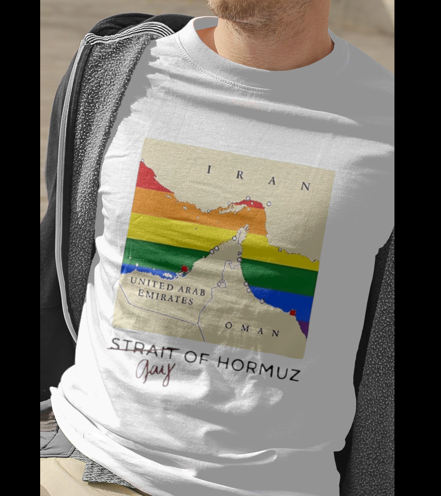 Strait Of Hormuz Map Pride Rainbow Gay Wordplay Pun T-Shirt
