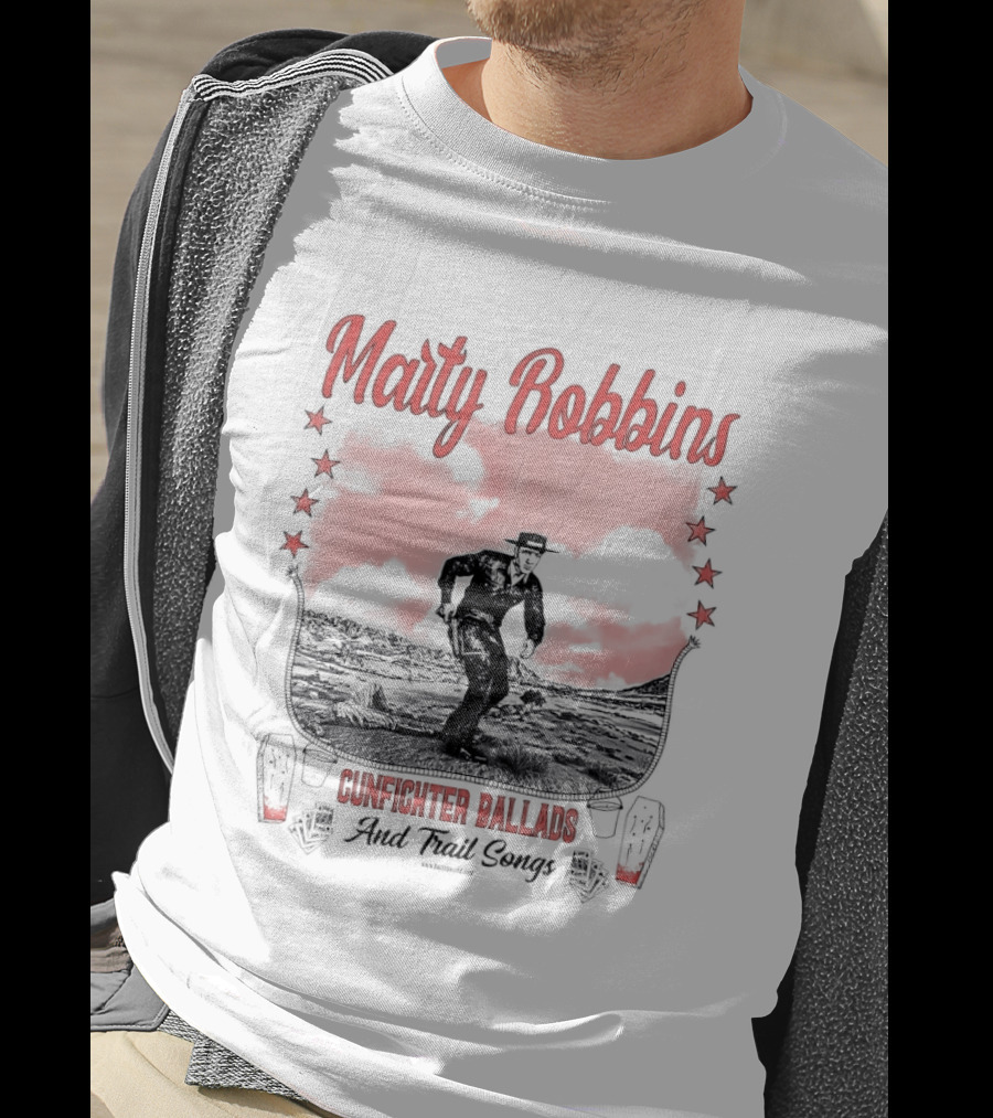Marty Robbins Gunfighter Ballads And Trail Songs Cowboy Western Scene T-Shirt
