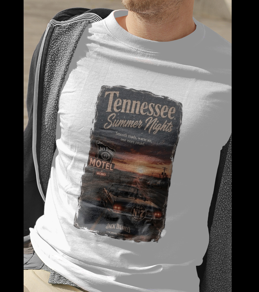 Tennessee Summer Nights Jack Daniel's Motel Smooth Roads Warm Air Old No. 7 Lynchburg T-Shirt
