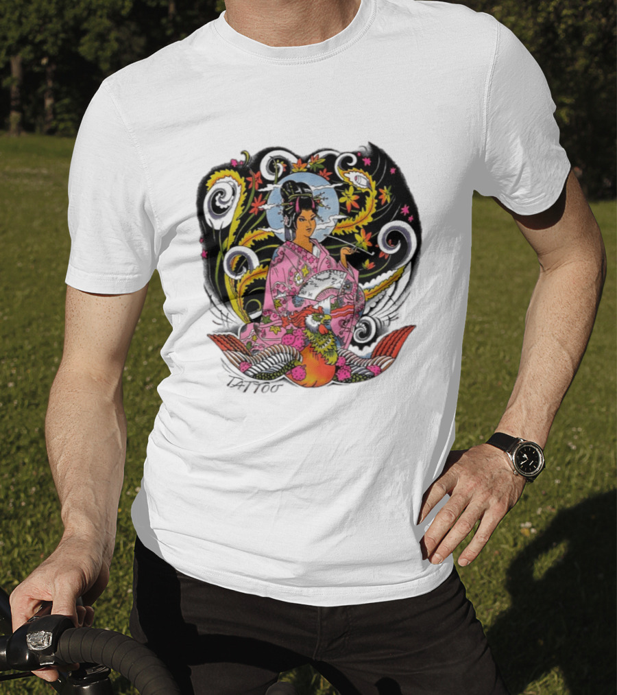 Geisha Tattoo Japanese Traditional Phoenix Kimono T-Shirt