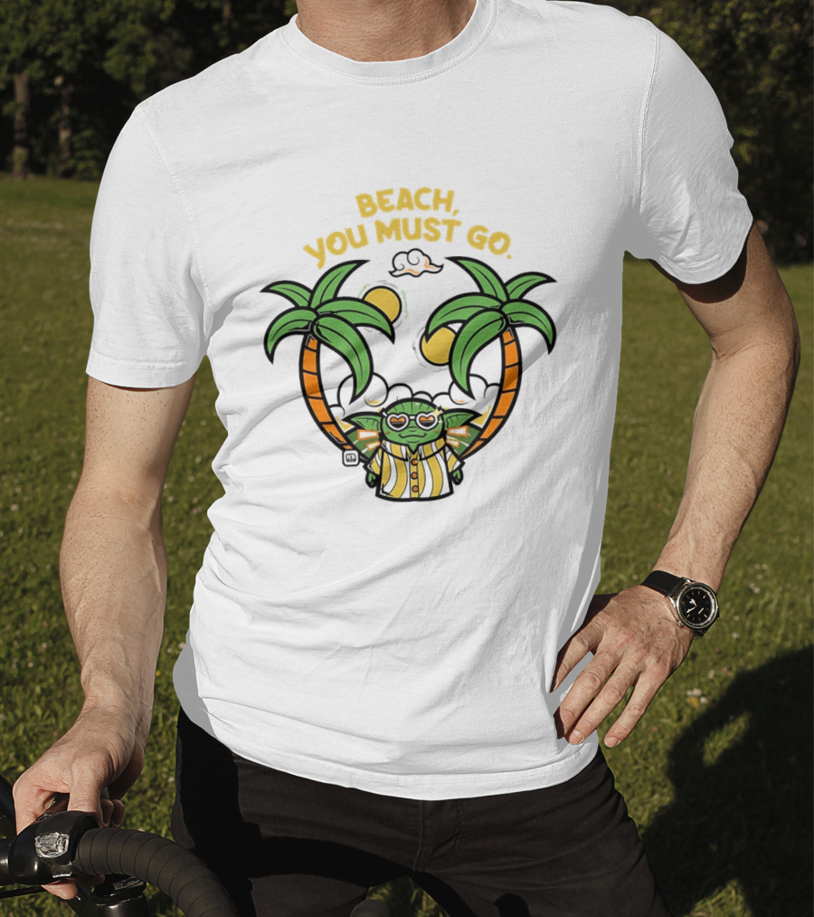 Grogu Hawaiian Outfit Beach You Must Go Palm Trees Sunglasses T-Shirt