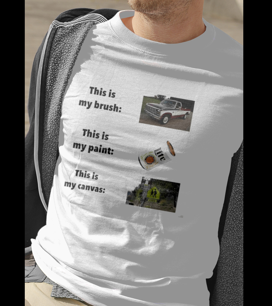 This Is My Brush Classic Truck My Paint Cans School Crosswalk T-Shirt