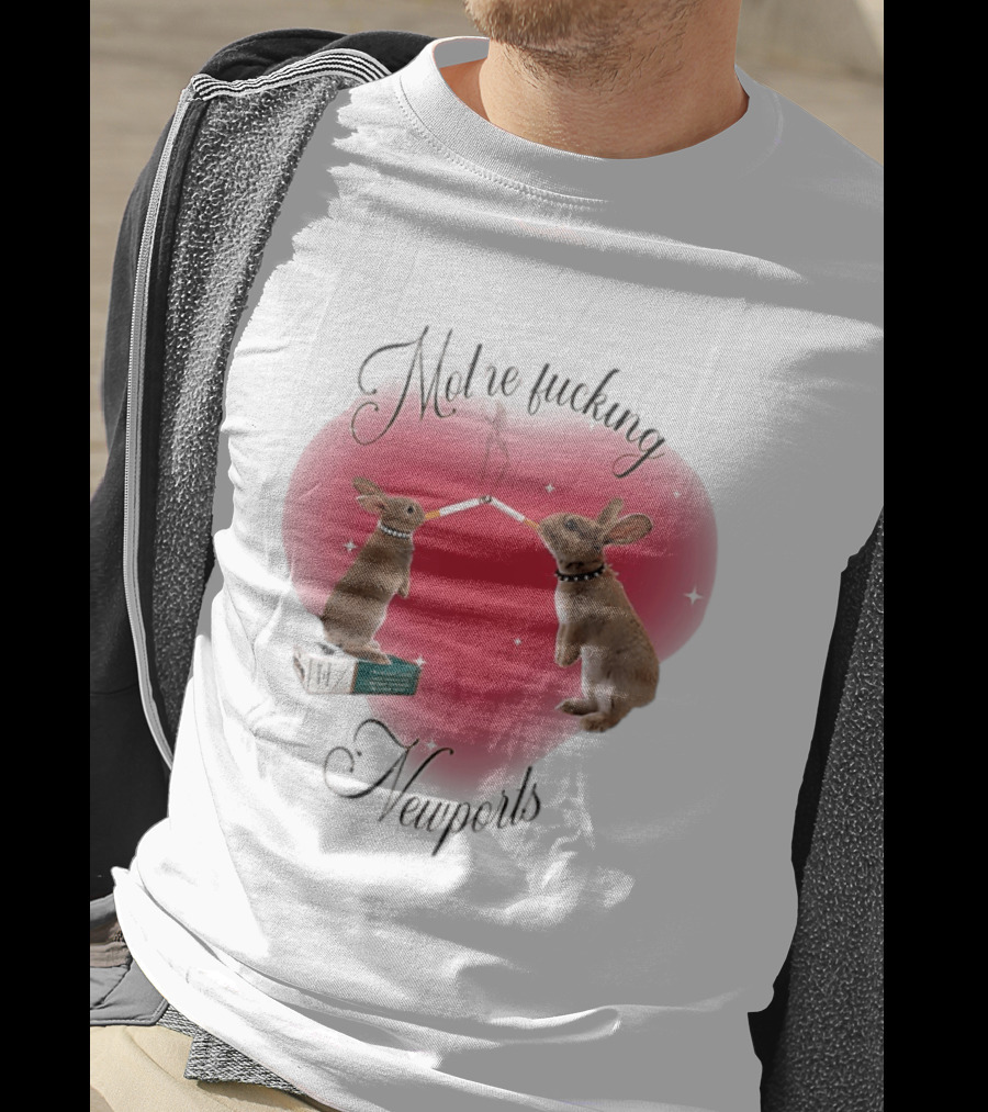 Motherfucking Newports Rabbits Smoking Cigarettes T-Shirt