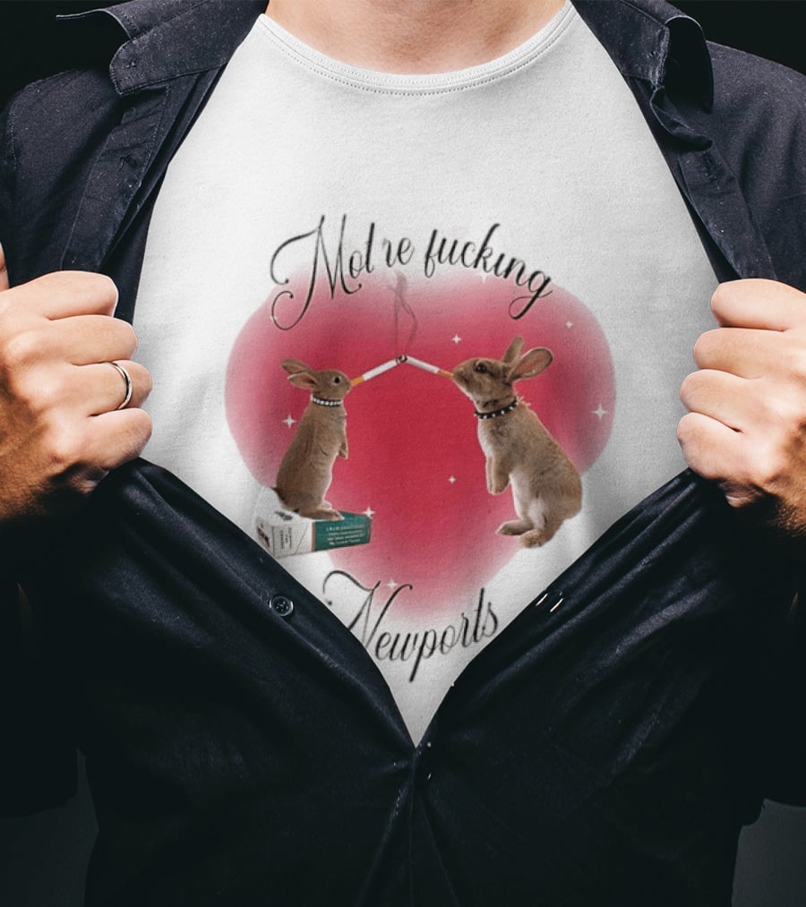 Motherfucking Newports Rabbits Smoking Cigarettes T-Shirt