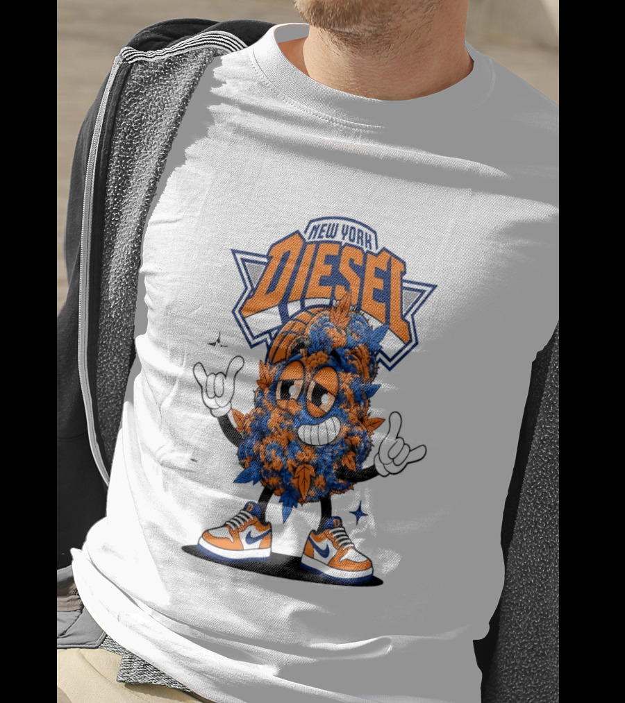 New York Diesel Cannabis Cartoon Knicks T-Shirt