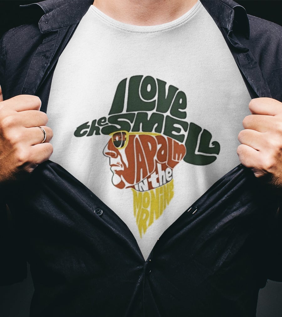 I Love The Smell Of Napalm In The Morning Cowboy Head Shape T-Shirt