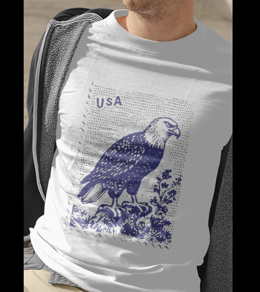 USA Bald Eagle Stamp Patriotic T-Shirt