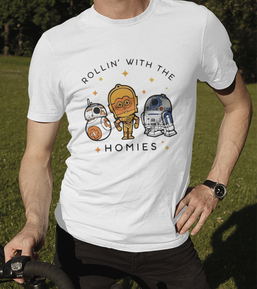BB 8 C 3PO R2 D2 Rollin' With The Homies T-Shirt