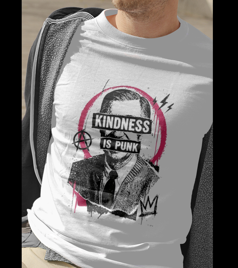 Kindness Is Punk Anarchy Symbol Torn Electric Lightning Bolt T-Shirt