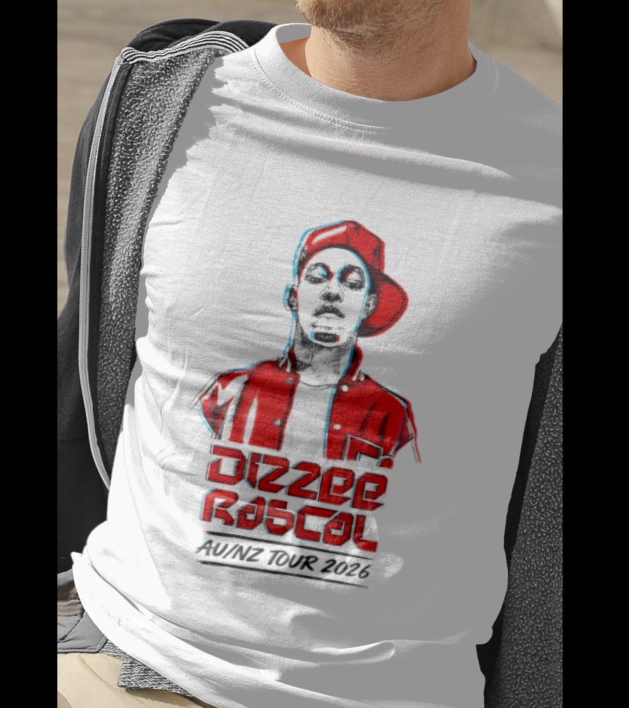 Dizzee Rascal AU NZ Tour 2026 Red Graphic Cap Image T-Shirt