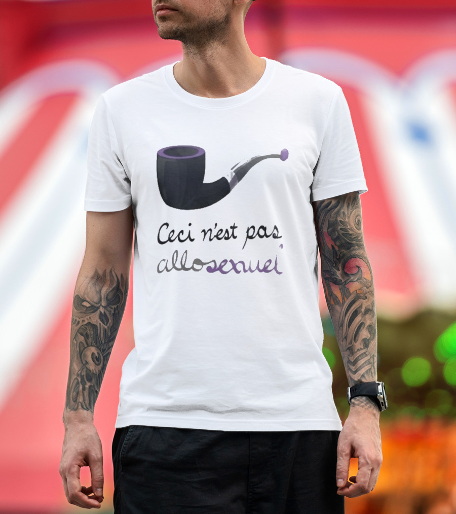 Ceci N'est Pas Allosexeuel Pipe Treachery Of Images T-Shirt