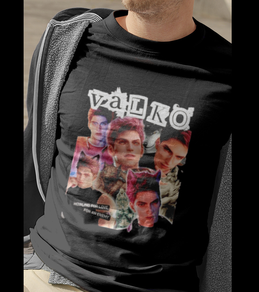 Valko Howling For Love For An Enemy Collage Wild Wolf Aesthetic T-Shirt