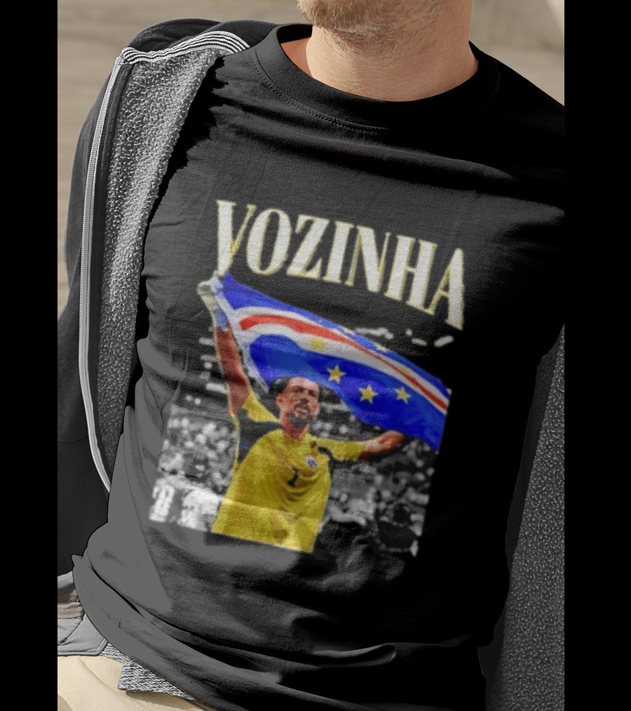 Vozinha Cape Verde Flag Celebration Football Team Player T-Shirt