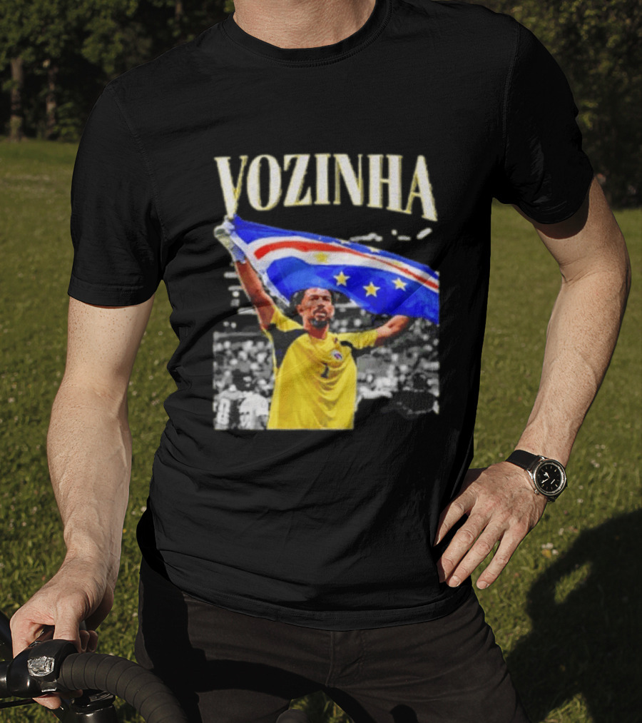 Vozinha Cape Verde Flag Celebration Football Team Player T-Shirt