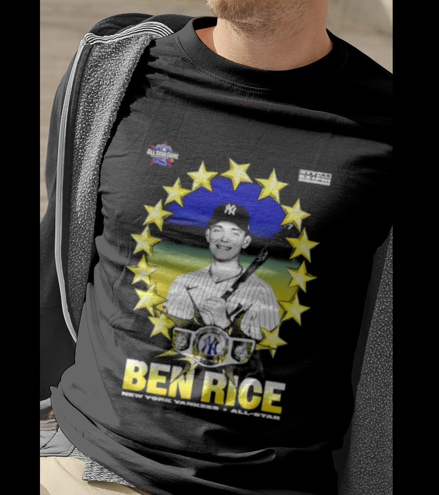 Ben Rice New York Yankees All Star Baseball Player MLB Stars T-Shirt
