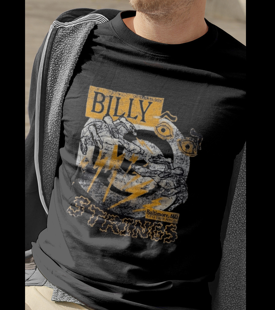 Billy Strings October 31 2023 Baltimore MD CFG Bank Arena Spooky Lightning And Hands T-Shirt