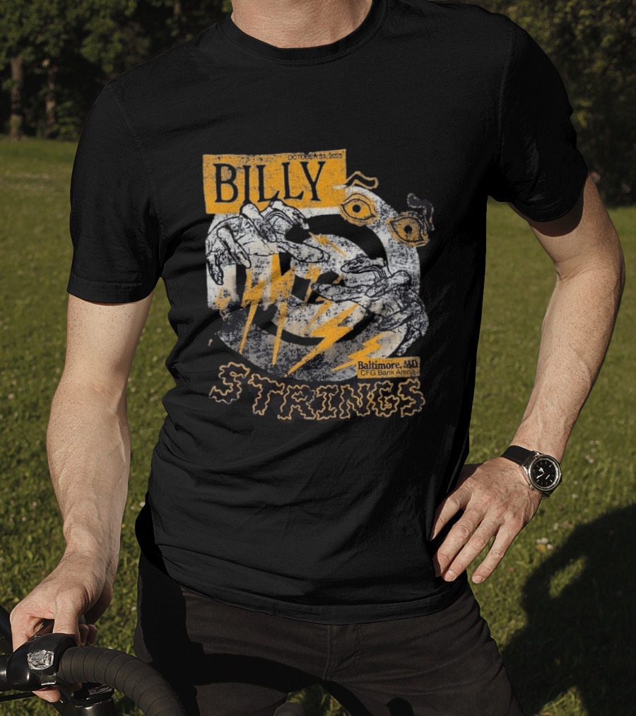 Billy Strings October 31 2023 Baltimore MD CFG Bank Arena Spooky Lightning And Hands T-Shirt