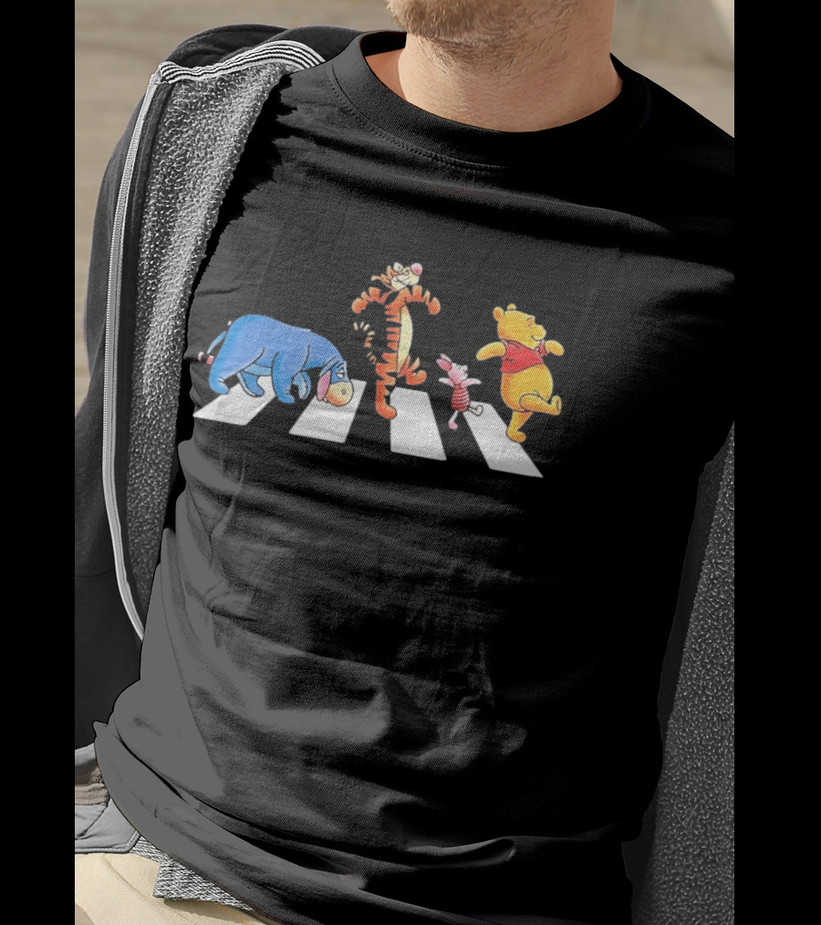 Eeyore Tigger Piglet Pooh Crossing Abbey Road Iconic Scene T-Shirt
