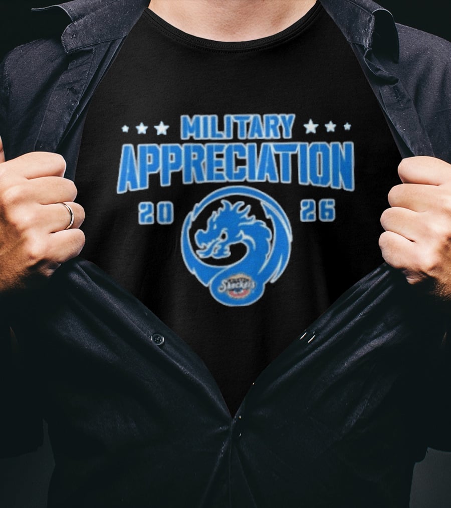 Biloxi Shuckers Military Appreciation 2026 Dragon Team Event T-Shirt