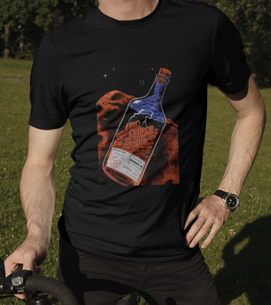 Eric Church Red Rocks Amphitheatre July 8 2026 Morrison CO Bottle T-Shirt