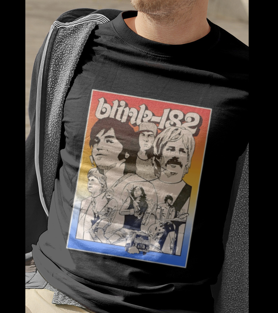 Blink 182 Band Members Pop Punk Collage T-Shirt